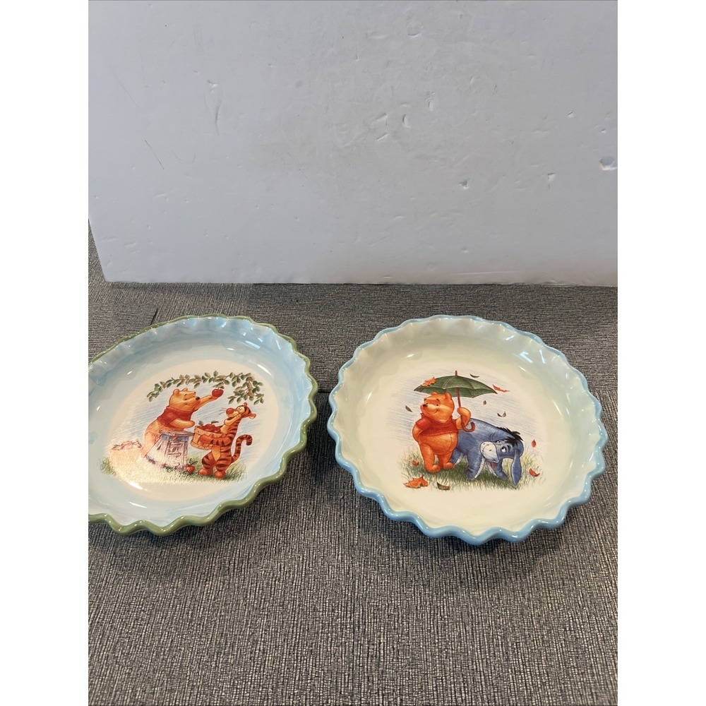2 Disney Winnie The Pooh Autumn Leaves Pie Plate Pooh And Tigger Picking Apples